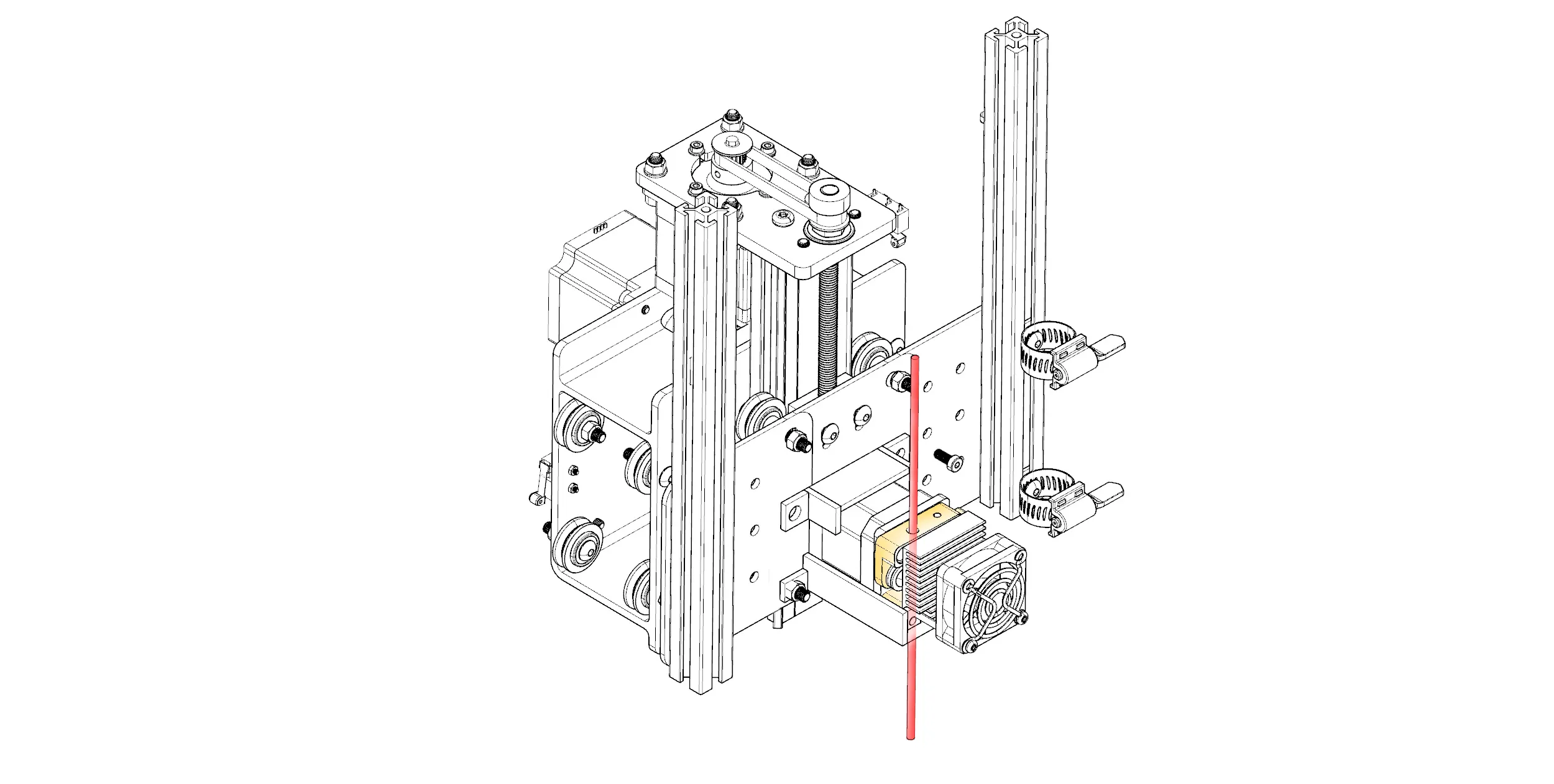 CAD model of the glass extrusion machine